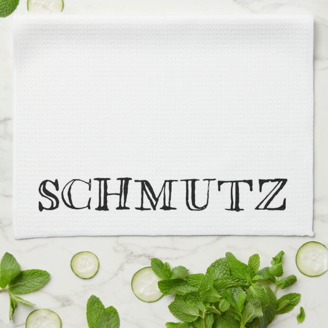 Schmutz Jewish Humour Tea Towel (Folded)