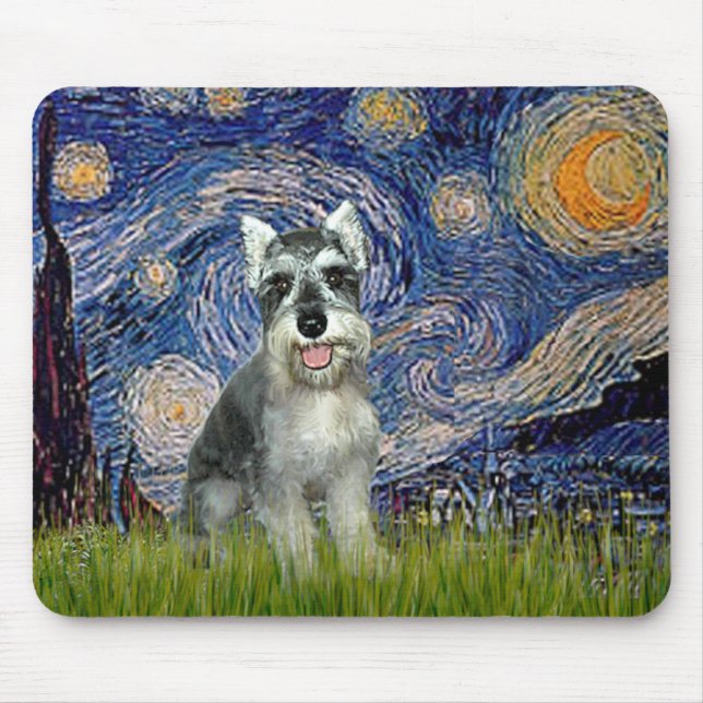 Schnauzer 8cr - Starry Night Mouse Pad (Front)