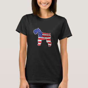 Schnauzer American Flag Patriotic Schnauzer Dog 4t T-Shirt