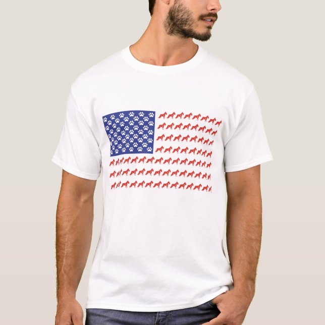Schnauzer American Flag T-Shirt (Front)