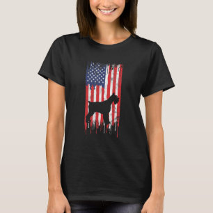 Schnauzer American USA Flag 4th of July Patriotic  T-Shirt