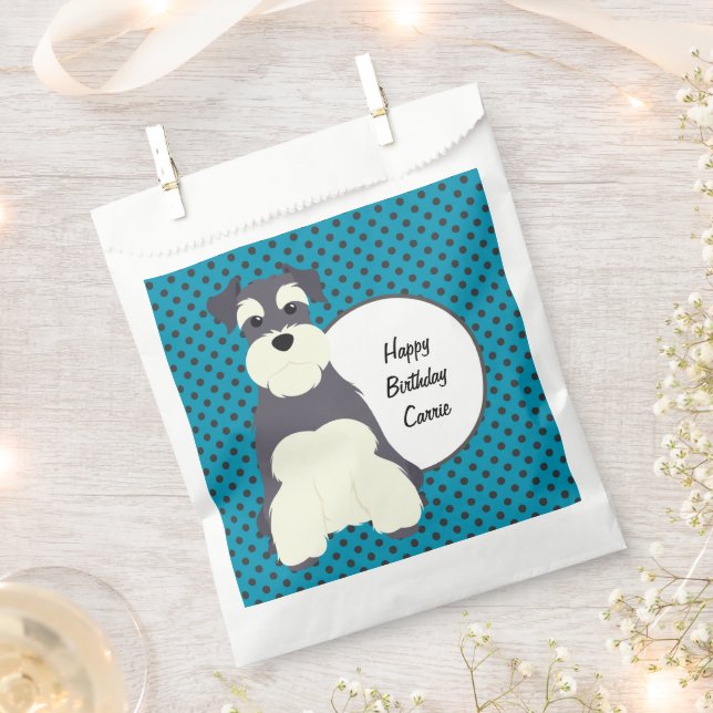 Schnauzer and Polka Dots Customisable Favour Bag (Clipped)