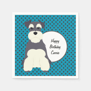 Schnauzer and Polka Dots Customisable Napkin