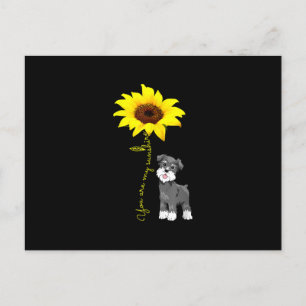 Schnauzer Are My Sunshine Sunflower Schnauzer Mum Holiday Postcard