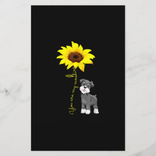 Schnauzer Are My Sunshine Sunflower Schnauzer Mum Stationery