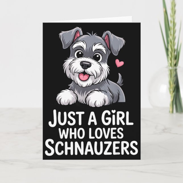 Schnauzer Art For Women Girls Kids Mini Schnauzer  Card (Front)