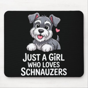 Schnauzer Art For Women Girls Kids Mini Schnauzer Mouse Pad