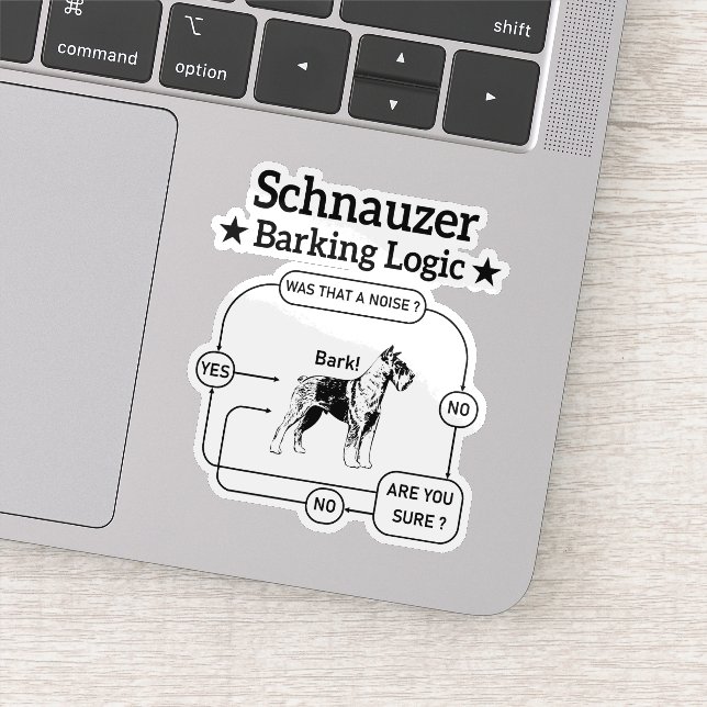 Schnauzer Barking Logic Cool Dog Pet Lover Sarcasm (Detail)