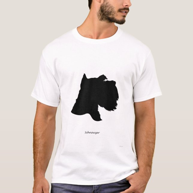 Schnauzer - black Silhouette T-Shirt (Front)