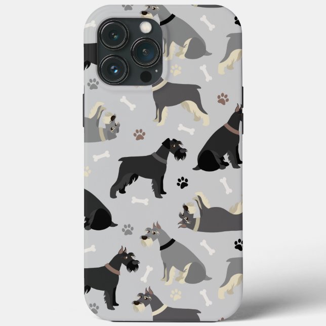 Schnauzer Bones and Paws Case-Mate iPhone Case (Back)