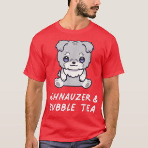Schnauzer & Bubble Tea Kawaii Cute Anime Dog Lover T-Shirt