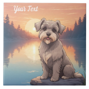 Schnauzer by Lake Ceramic Tile