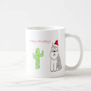Schnauzer Cactus Christmas Coffee Mug