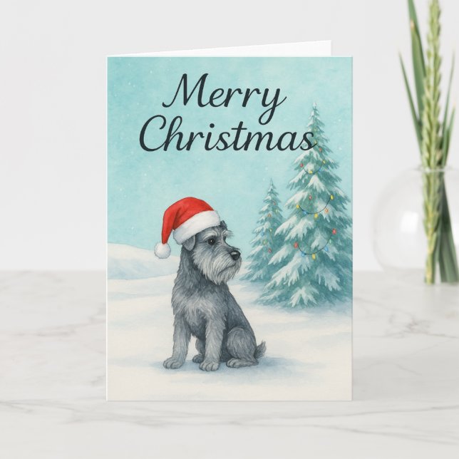 Schnauzer Christmas Card - Holiday Card (Front)
