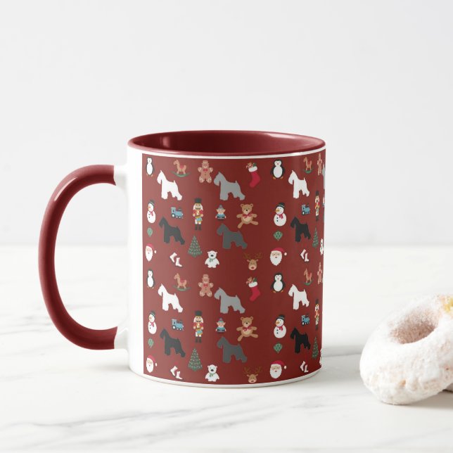 Schnauzer Christmas Mug (With Donut)