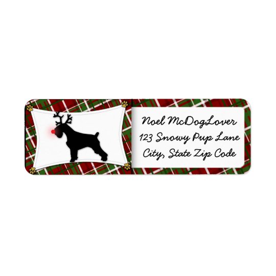 Schnauzer Christmas Return Address Label