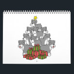 Schnauzer Christmas Tree Calendar<br><div class="desc">This Schnauzer Christmas Tree design makes a great gift for a Schnauzer owner. It features a Miniature Schnauzer dog illustration.</div>