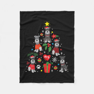 Schnauzer Christmas Tree Ornament Funny Pet Dog Fleece Blanket