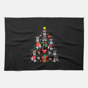 Schnauzer Christmas Tree Ornament Funny Pet Dog Tea Towel