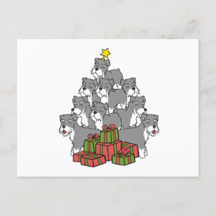 Schnauzer Christmas Tree Postcard