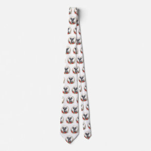 Schnauzer Christmas Wreath Festive Pup Tie