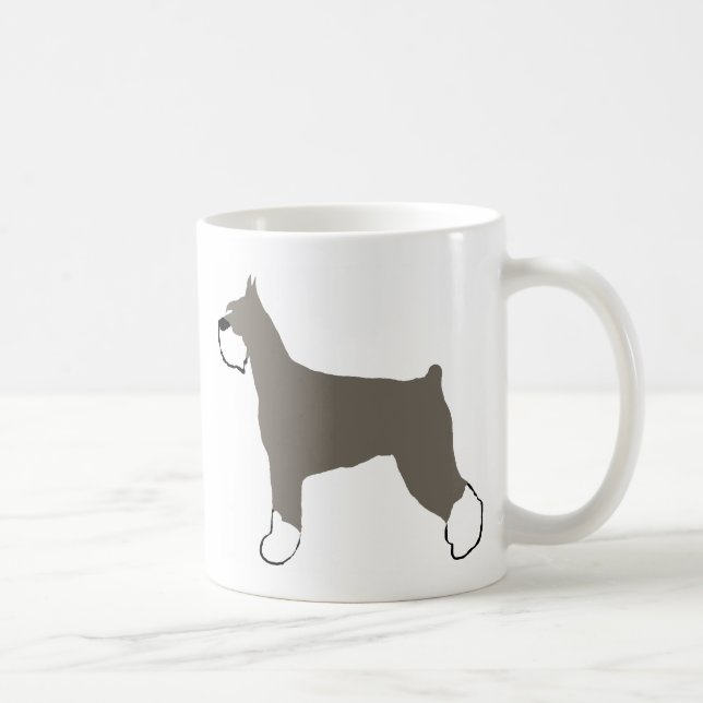 schnauzer colour silhouette coffee mug (Right)