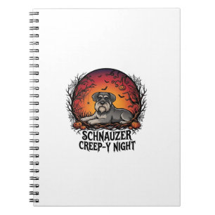 Schnauzer Creep Night Halloween Pumpkins Bats_1 Notebook