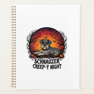 Schnauzer Creep Night Halloween Pumpkins Bats_1 Planner