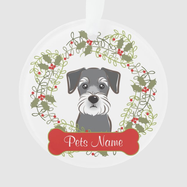 Schnauzer Customisable Ornament (Front)