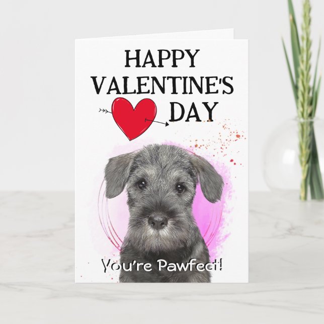 Schnauzer Customised Valentine's Day Holiday Card (Front)