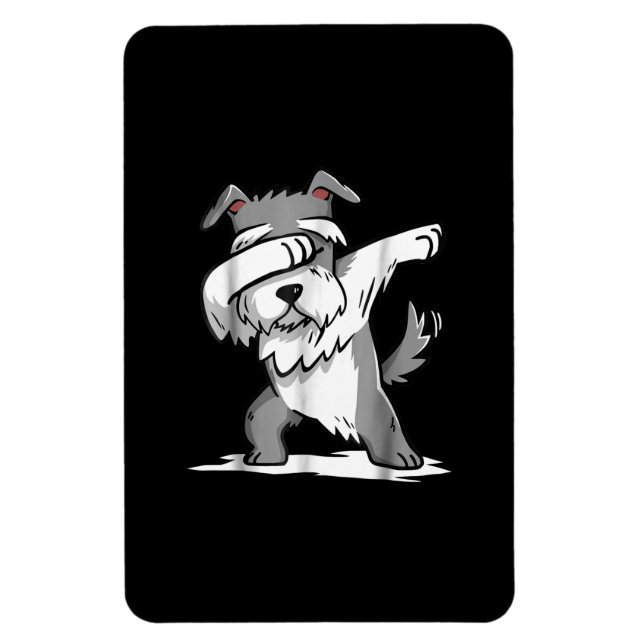 Schnauzer Cute Dabbing Funny Dab Dance Gift Magnet (Vertical)