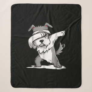 Schnauzer Cute Dabbing Funny Dab Dance Gift Sherpa Blanket