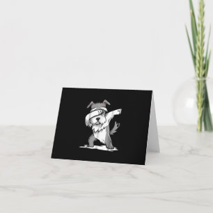 Schnauzer Cute Dabbing Funny Dab Dance Gift Thank You Card