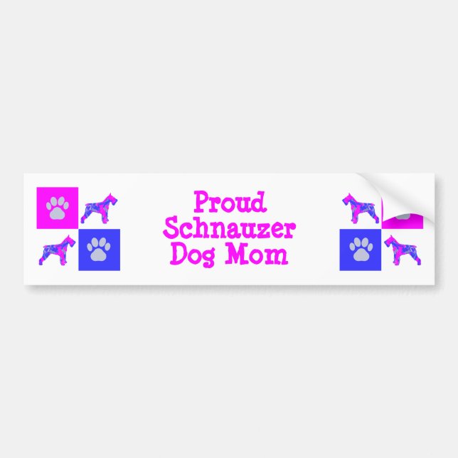 Schnauzer Cute Dog & Paw P&B Best Mom Bumper Sticker (Front)