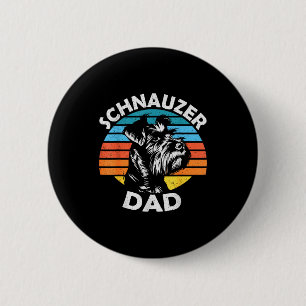 Schnauzer dad dog pet funny father's day vintage 6 cm round badge