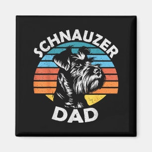 Schnauzer Dad Dog Pet Funny Fathers Day Vintage Magnet