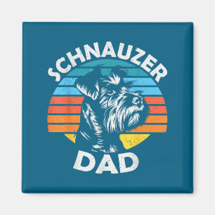Schnauzer dad dog pet funny father's day vintage magnet