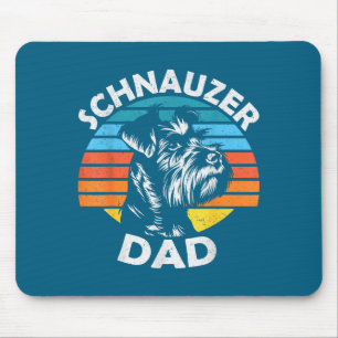 Schnauzer dad dog pet funny father's day vintage  mouse pad