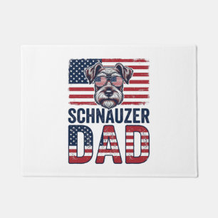 Schnauzer Dad Patriotic Vintage Dog Doormat