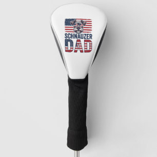 Schnauzer Dad Patriotic Vintage Dog Golf Head Cover