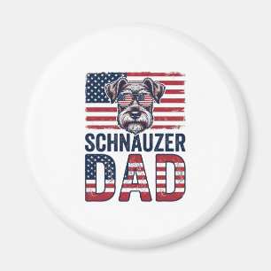 Schnauzer Dad Patriotic Vintage Dog Magnet