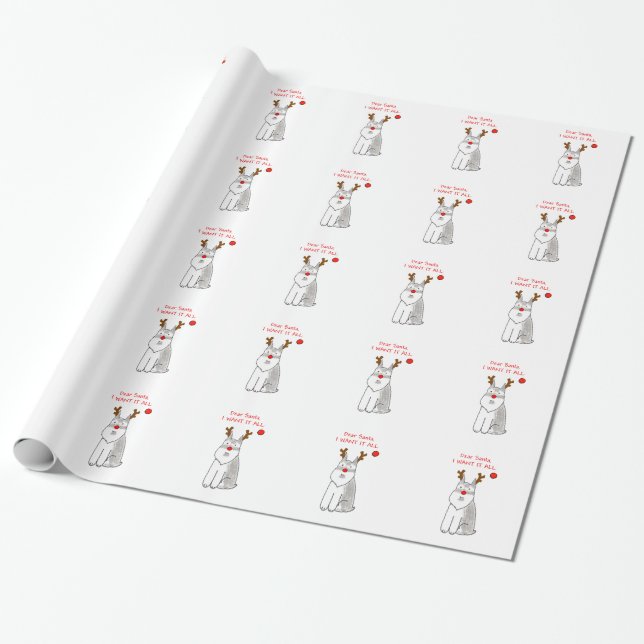 Schnauzer Dear Santa.... Wrapping Paper (Unrolled)