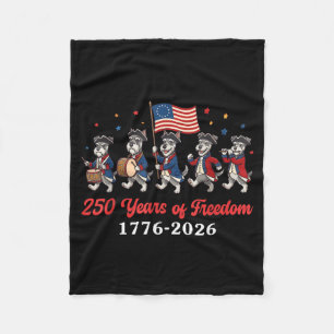 Schnauzer Dog 250 Yrs Of Dom 1776 2026 Patriot Fleece Blanket