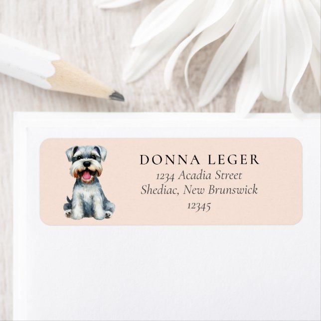 Schnauzer Dog Address Return Address Label (Insitu)