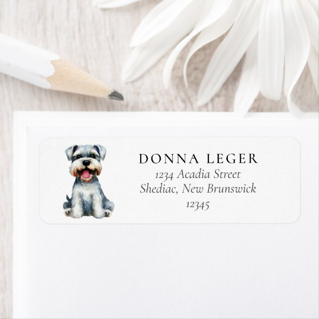 Schnauzer Dog Address Return Address Label (Insitu)