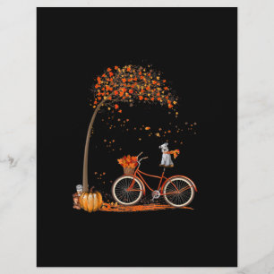 Schnauzer Dog and Pumpkins Bicycle Autumn Leaf Custom Letterhead