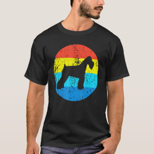Schnauzer Dog Breed Silhouette Retro 1970s Circle T-Shirt