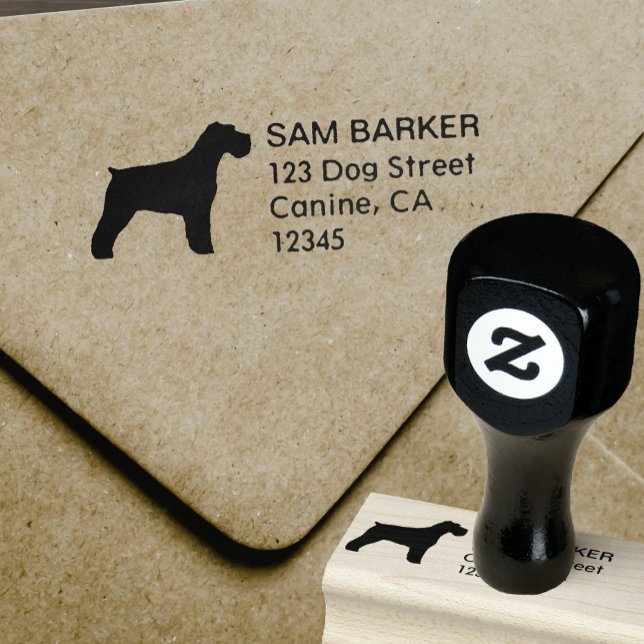 Schnauzer Dog Breed Silhouette Return Address Rubber Stamp (Creator Uploaded)