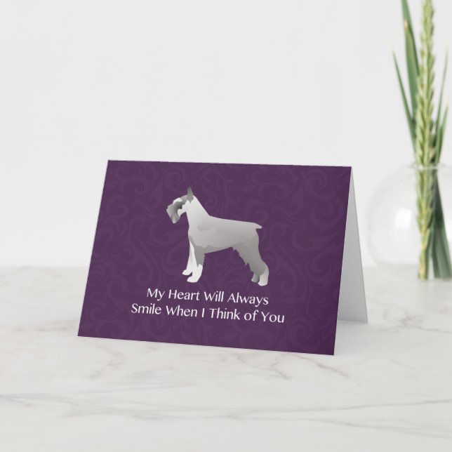 Schnauzer Dog Breed Thinking of You Design Card (Front)