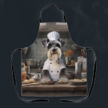 Schnauzer Dog Chef Apron<br><div class="desc">This delightful design showcases a Schnauzer  sporting a chef's hat. Ideal for pet-loving chefs and casual cooks alike,  this design brings a touch of joy and fun to the kitchen!</div>